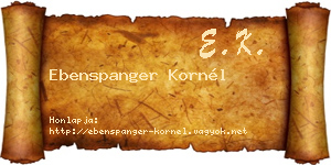 Ebenspanger Kornél névjegykártya